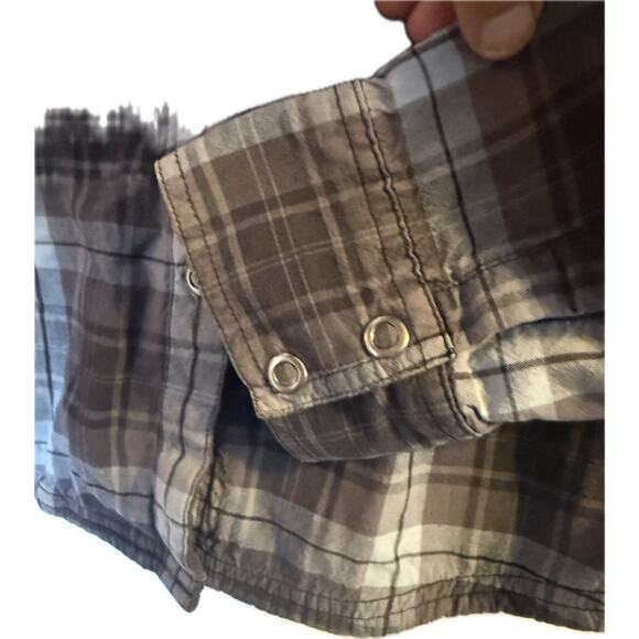 prAna Women’s Black Gray Plaid Button Front Thermal Lined Long Sleeve Shirt S - Picture 3 of 6